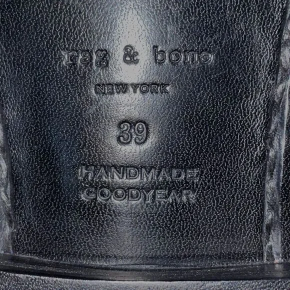 NWT Rag & Bone Oliver Leather Boot Zippers Black 39 (9) - Picture 10 of 10